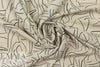 ecru/black linear print linen-look rayon woven .75 yds