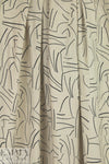 ecru/black linear print linen-look rayon woven .75 yds