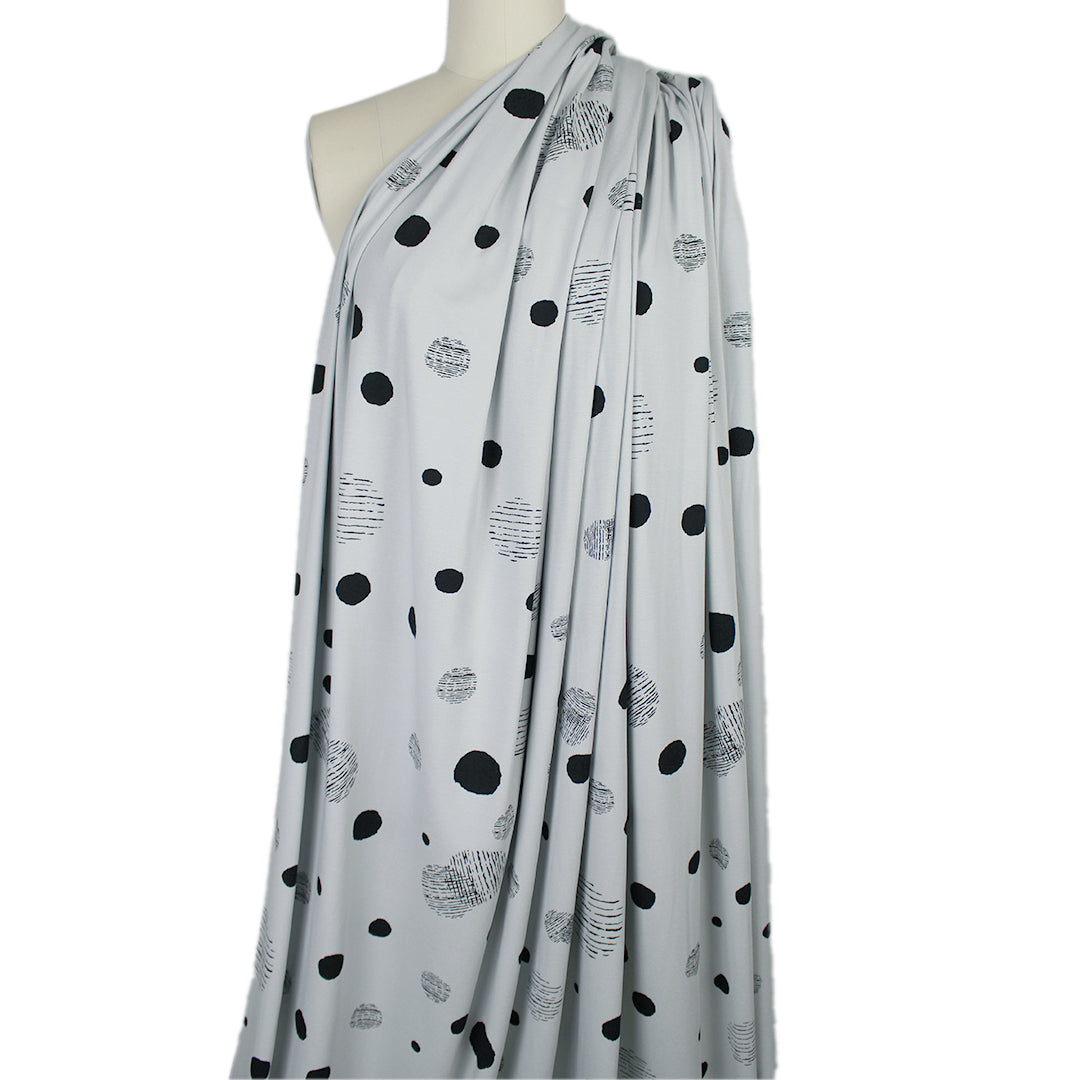 'ink study' rayon stretch knit - stone 1.625 yd