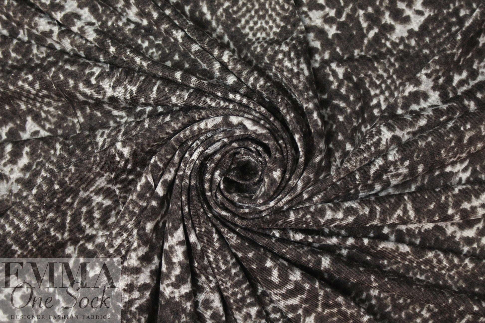 Italian digital viscose knit - reptile montage .66 yds