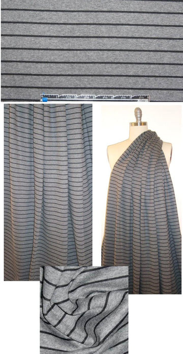 NY designer thick rayon/lycra ribbed stripe knit 2.25 yds