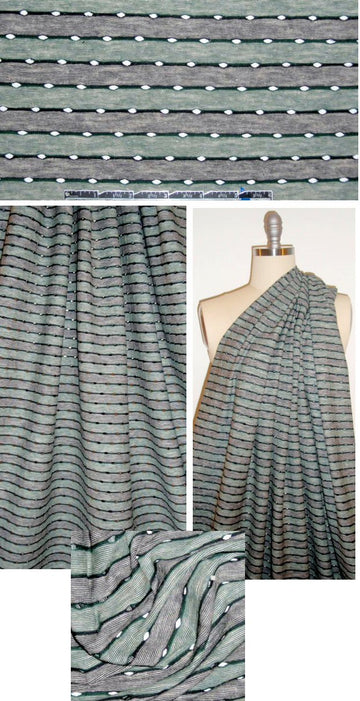 NY designer rayon/lycra eyelet stripe knit