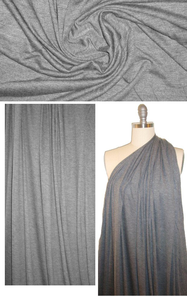 St. John featherweight rayon knit - med. gray heather 2 yd