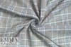 sky/black/white yarn-dyed rayon/linen plaid 1.375 yd