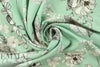 mint botanical rayon/linen woven 1.5 yds