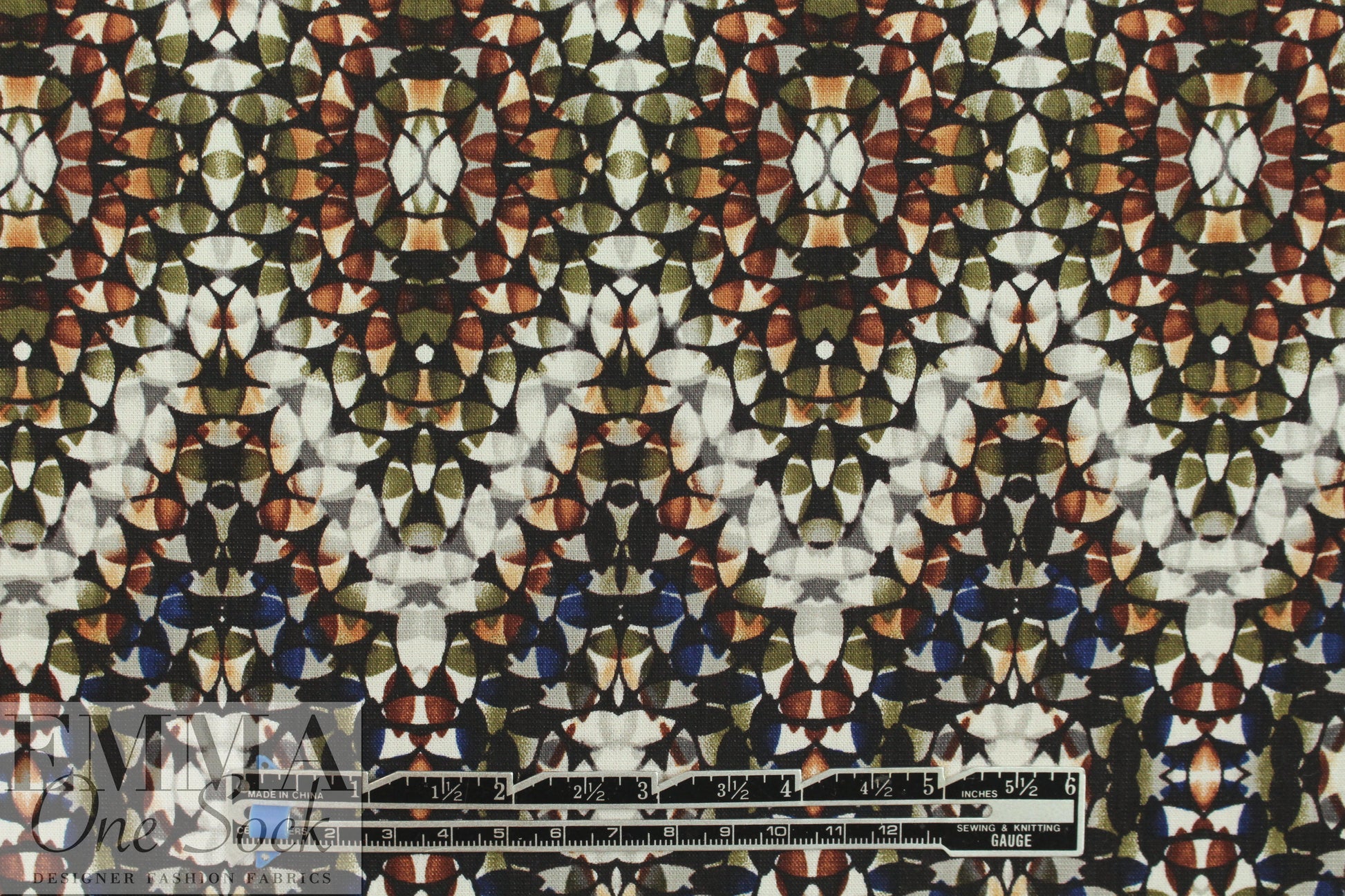 CA designer reptile graphic rayon/linen/cotton woven 1.875 yds