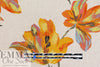 vibrant floral rayon/linen woven - natural/orange 2.125 yd