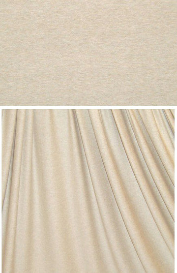 oatmeal heather 14 oz. rayon jersey 4-way 1.625 yds
