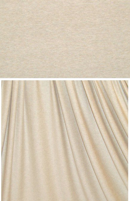 oatmeal heather 14 oz. rayon jersey 4-way 1 yard