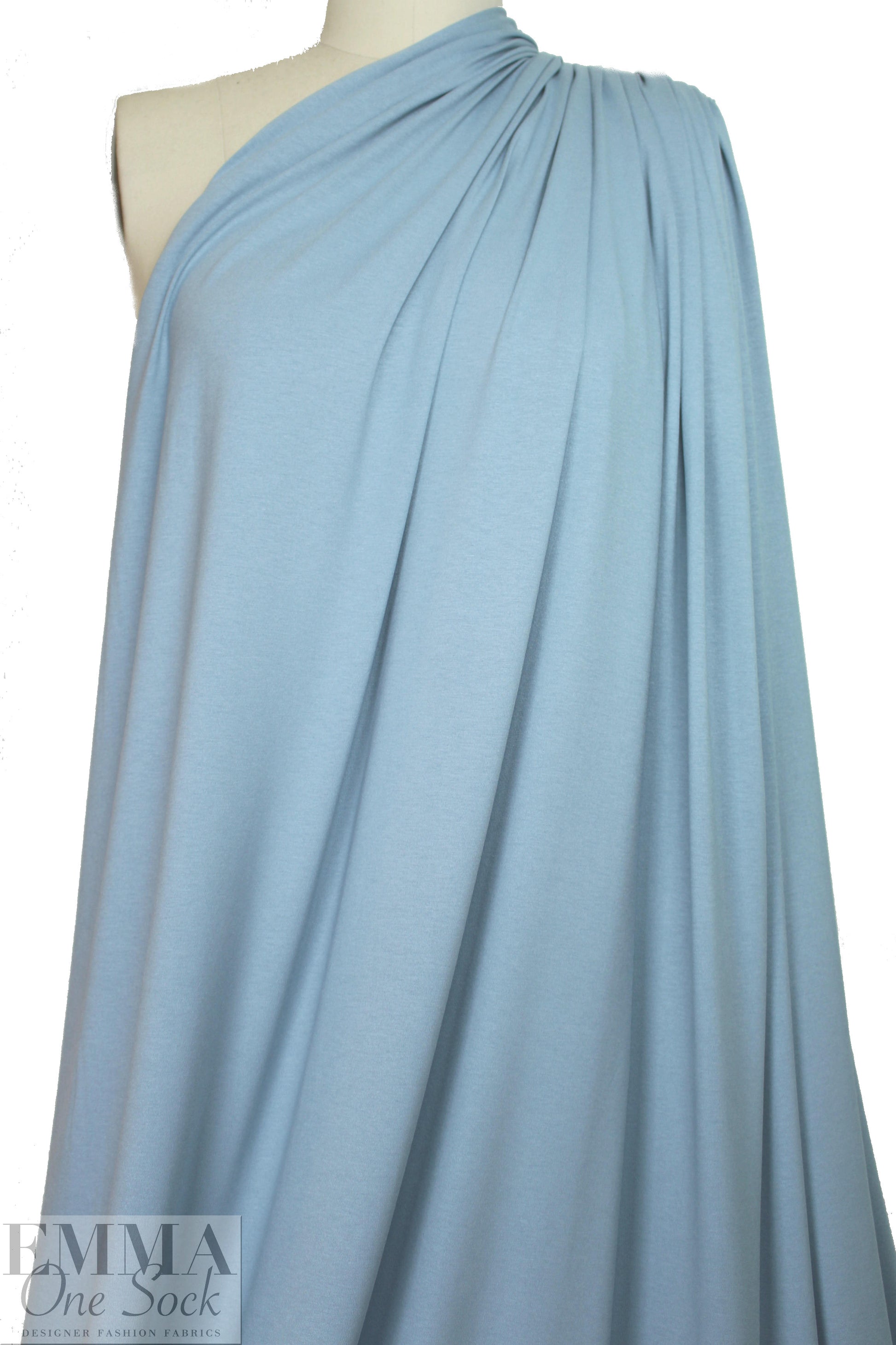 smokey blue 11 oz. rayon jersey 4-way 1.375 yds