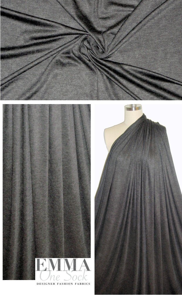 St. John featherweight rayon knit - dark gray heather 1.66 yds