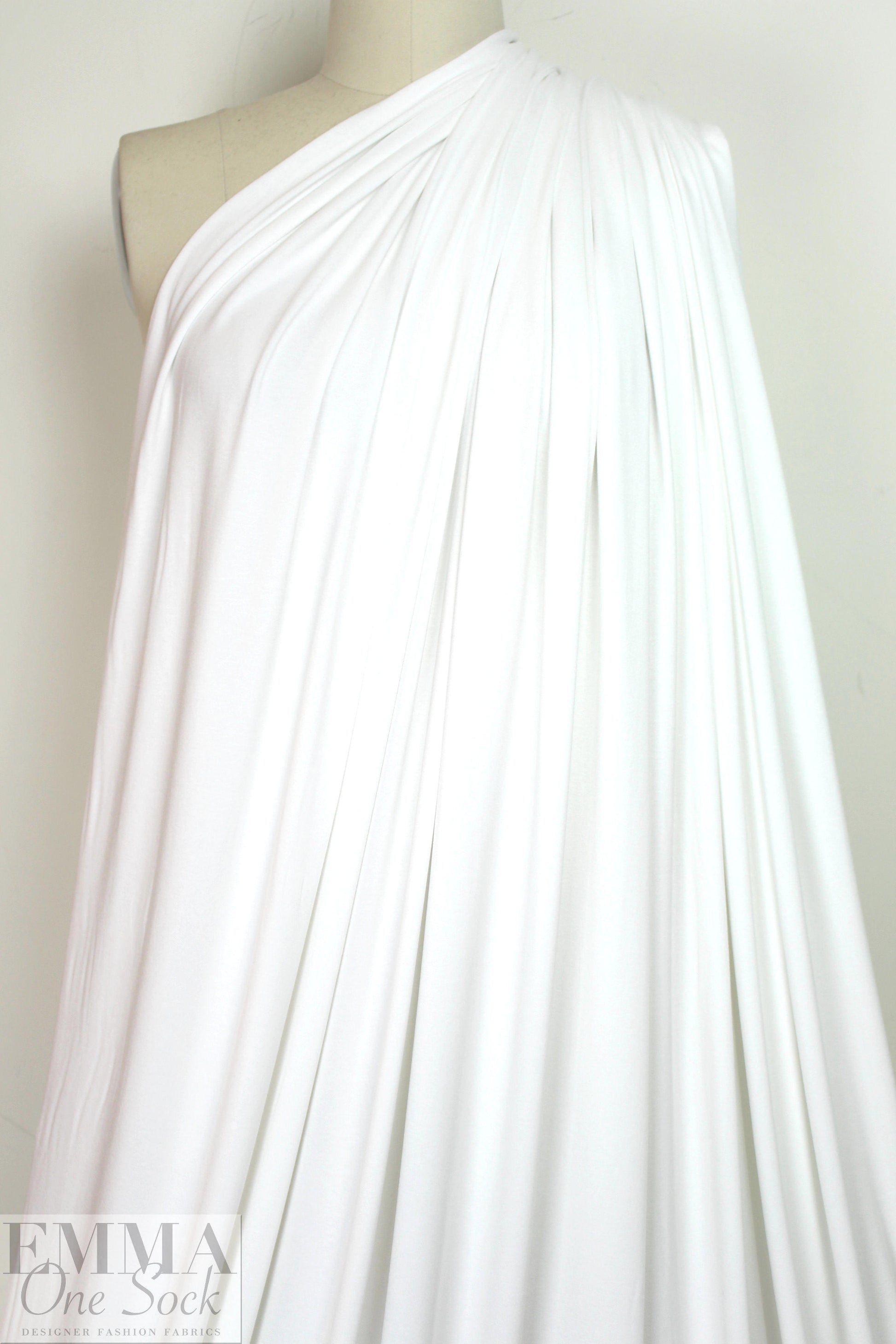 white white 11 oz. rayon jersey 4-way 1 yard