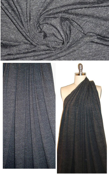 Italian charcoal melange all-viscose knit