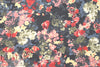 viscose/nylon blossoms on black drapey woven