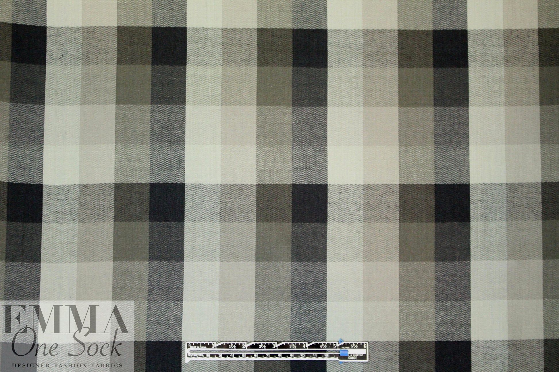 NY designer yarn-dyed herringbone plaid - earthtones 2 yds