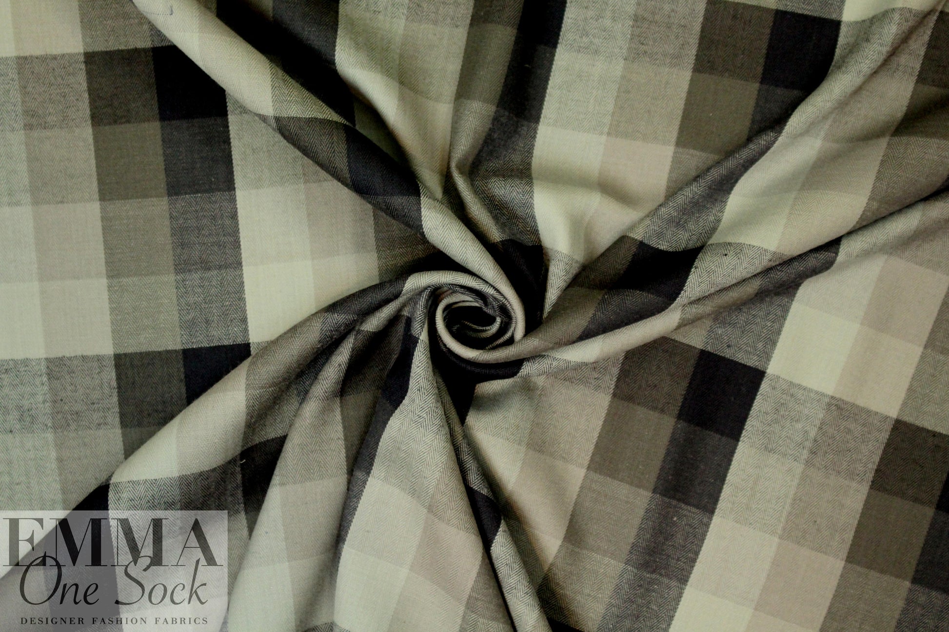 NY designer yarn-dyed herringbone plaid - earthtones 2 yds