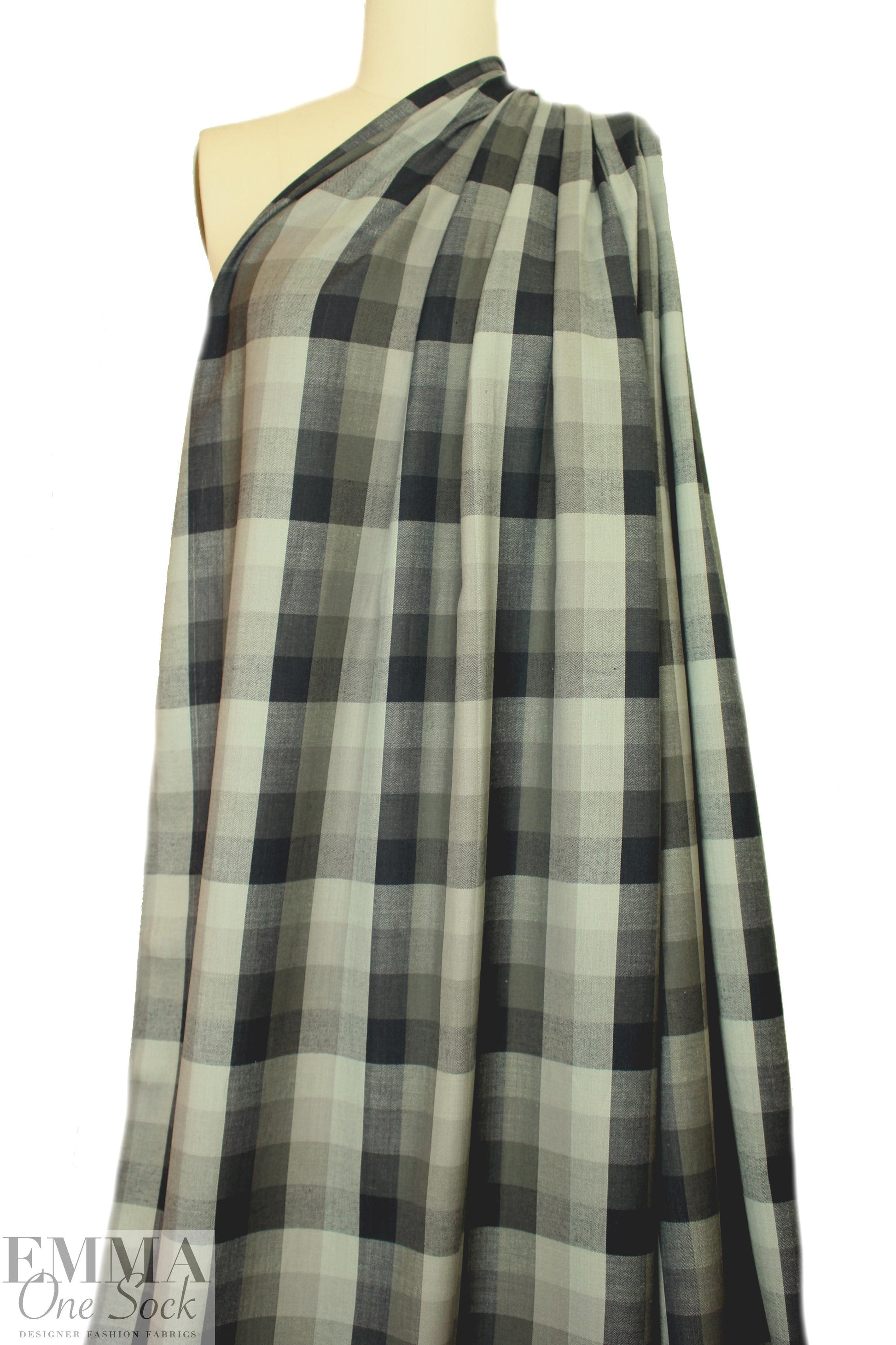 NY designer yarn-dyed herringbone plaid - earthtones 2 yds