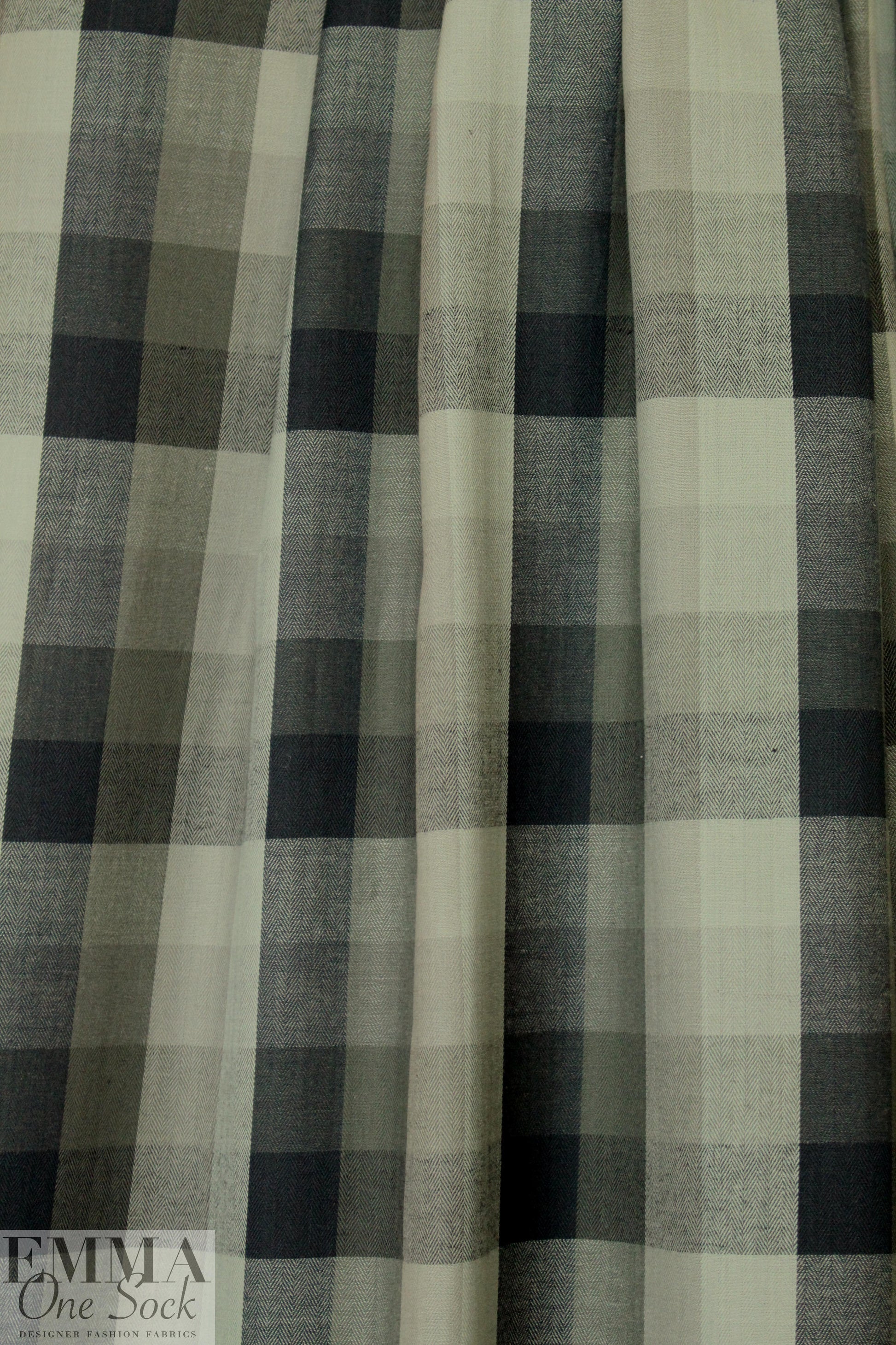 NY designer yarn-dyed herringbone plaid - earthtones 1.125 yds