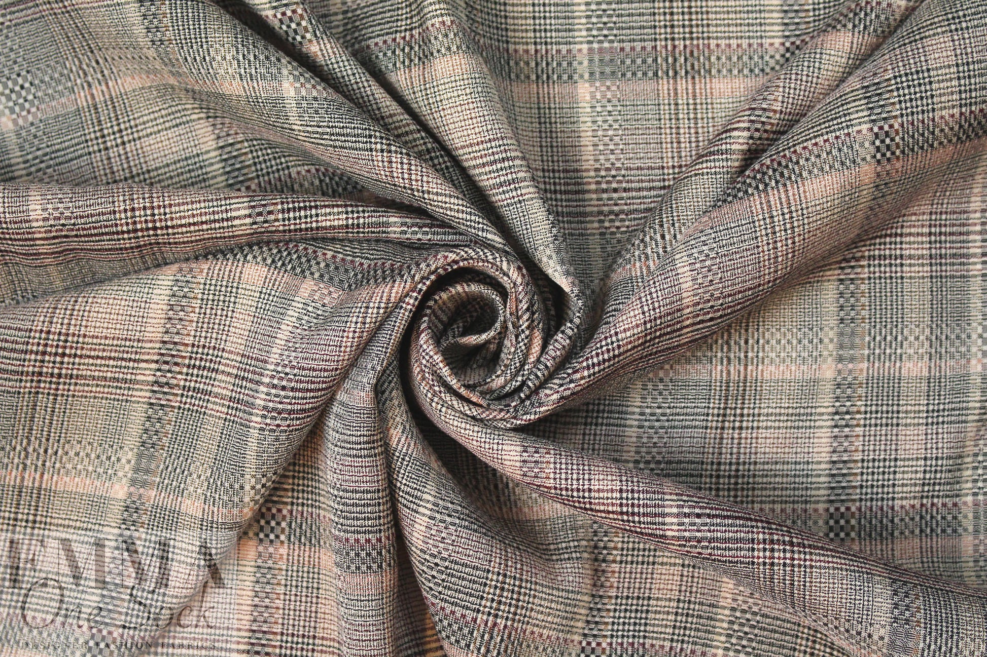 famous designer drapey viscose plaid textured woven