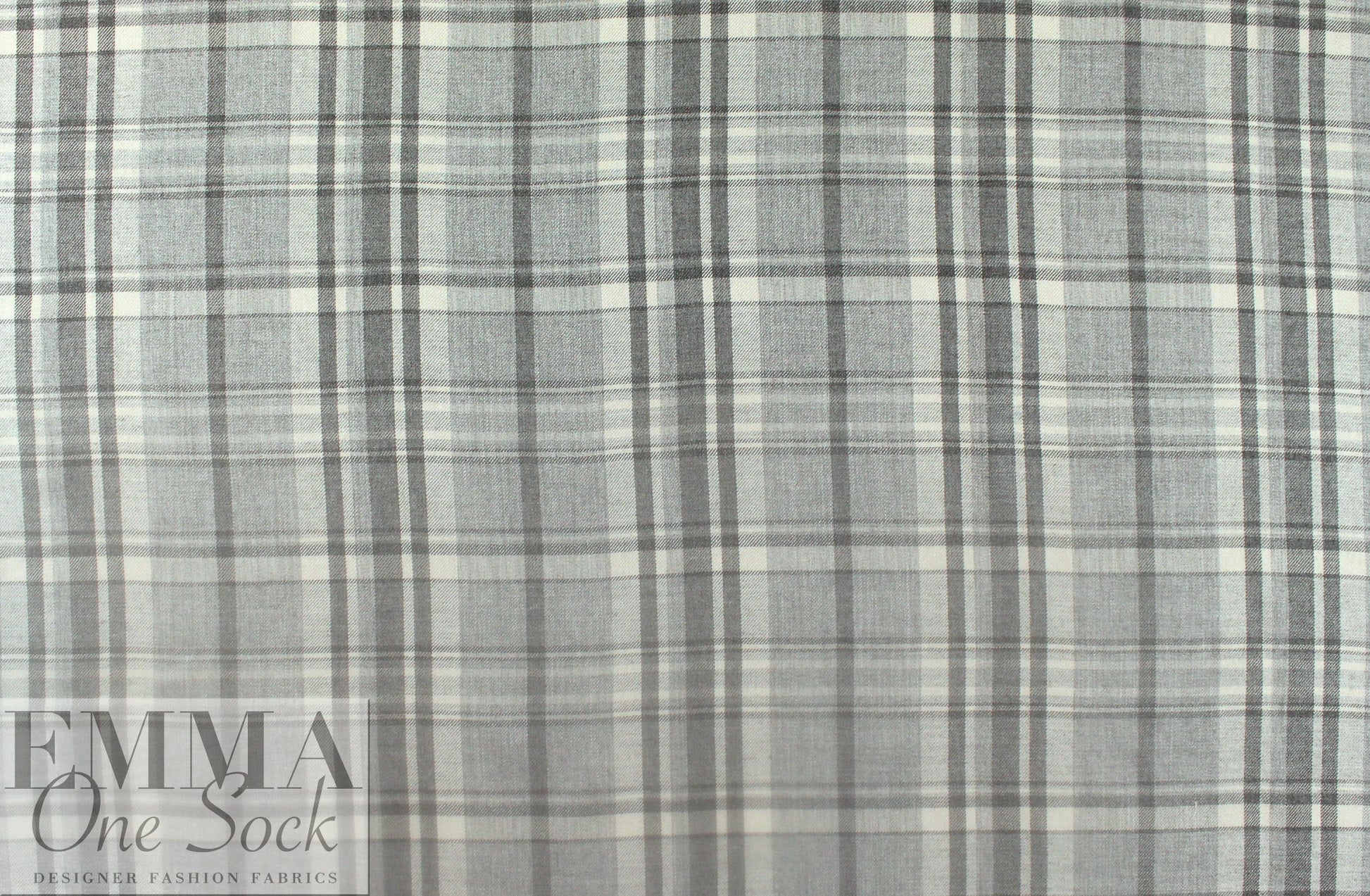 LA designer super soft shades of gray plaid woven