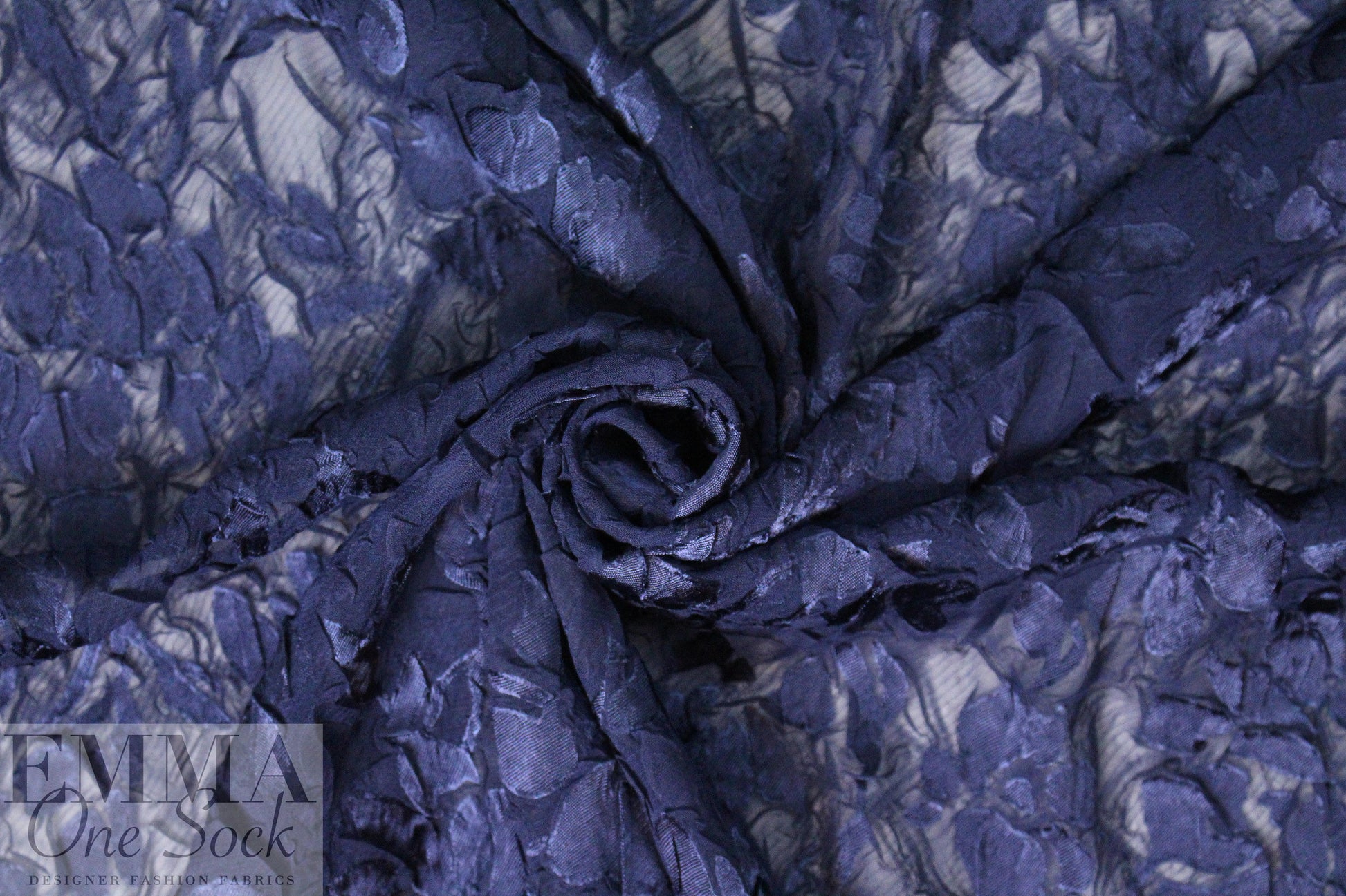 navy crushed, textured fancy jacquard