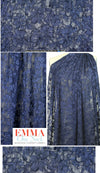 navy crushed, textured fancy jacquard 1.125 yds