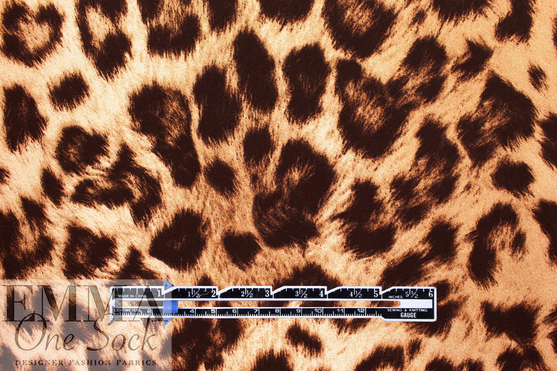 'big cats' printed, drapey rayon challis woven 1.25 yd