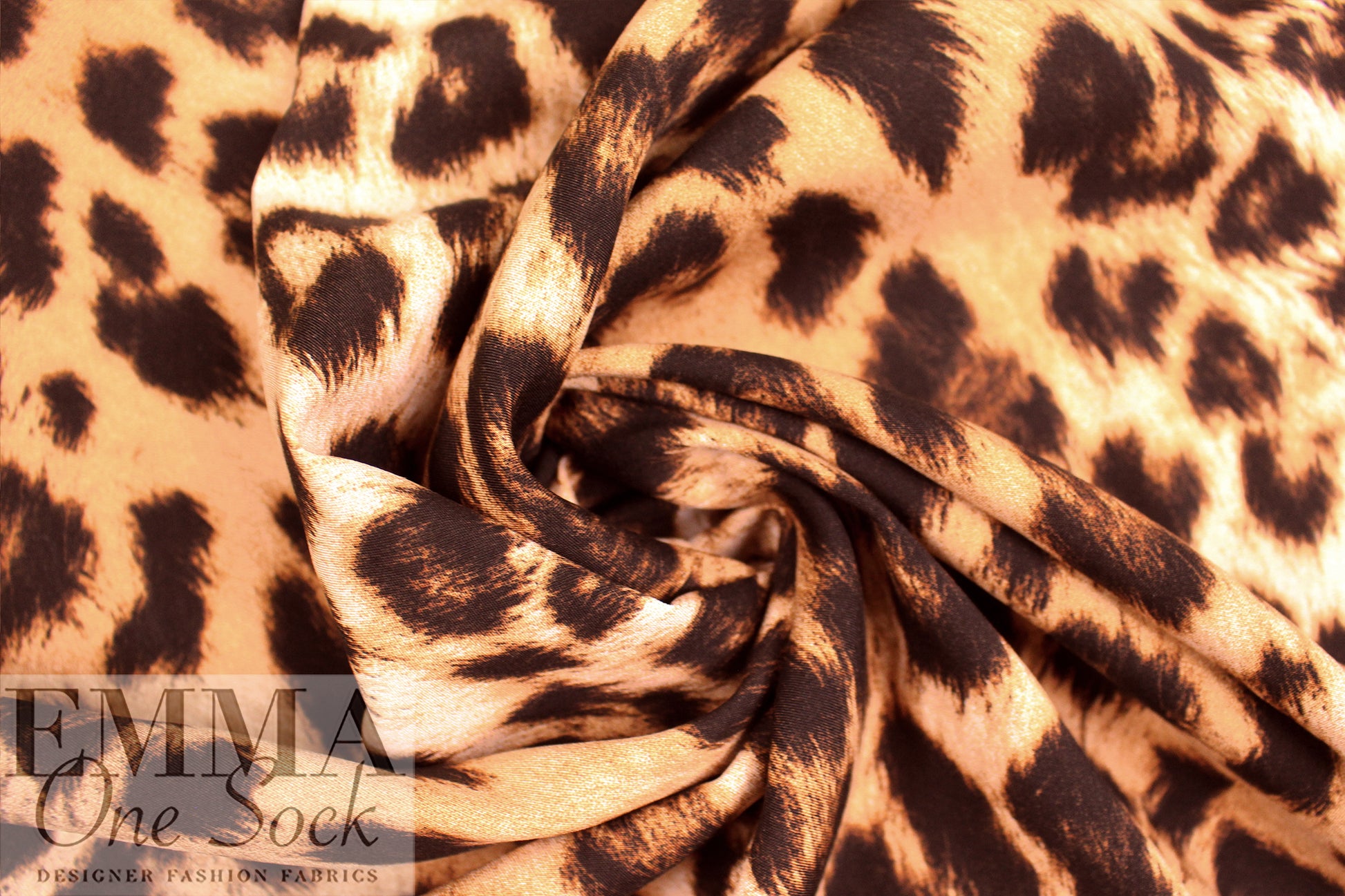 'big cats' printed, drapey rayon challis woven 1.375 yd