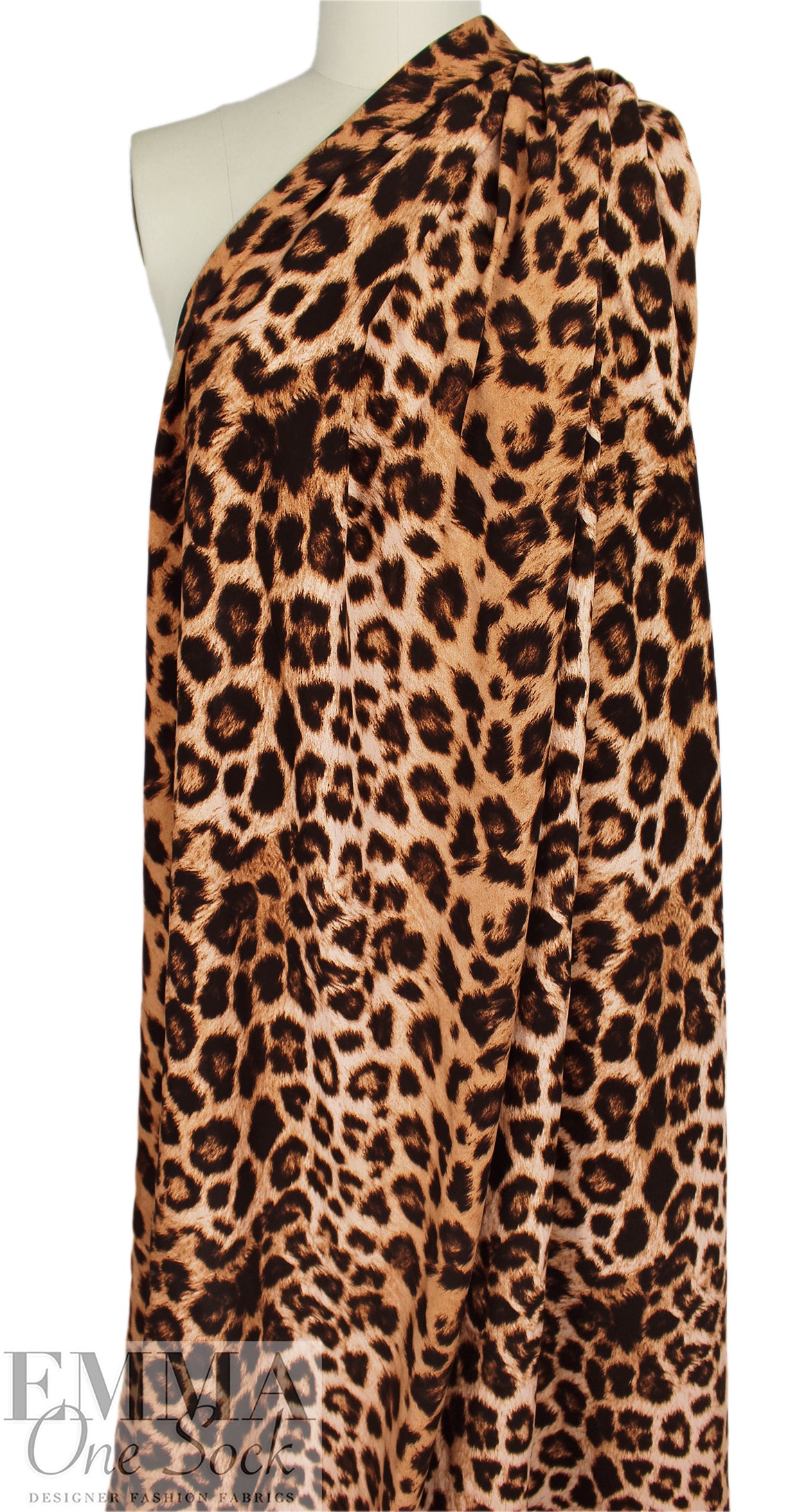 'big cats' printed, drapey rayon challis woven 1.75 yd