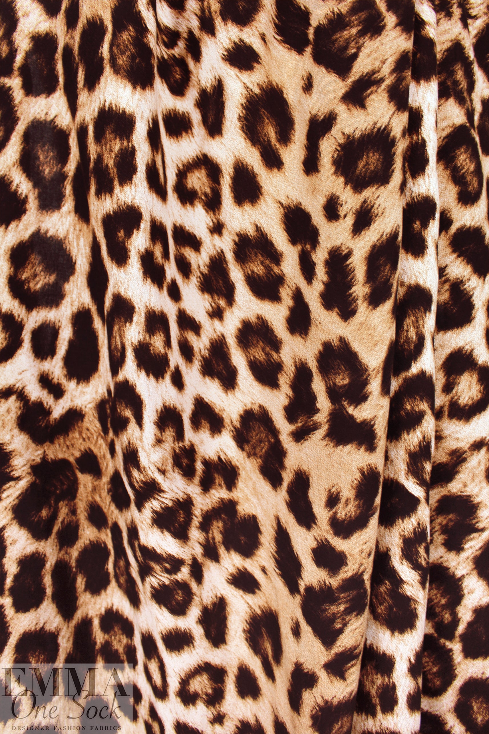 'big cats' printed, drapey rayon challis woven 1.375 yd