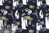 abstract shapes drapey viscose woven - leaf/midnight 1.5 yd