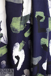 abstract shapes drapey viscose woven - leaf/midnight 1.375 yds