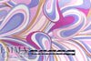 'marbled paper' rayon challis woven - grape/orchid 1.125 yds