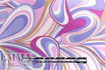 'marbled paper' rayon challis woven - grape/orchid 1.5 yd