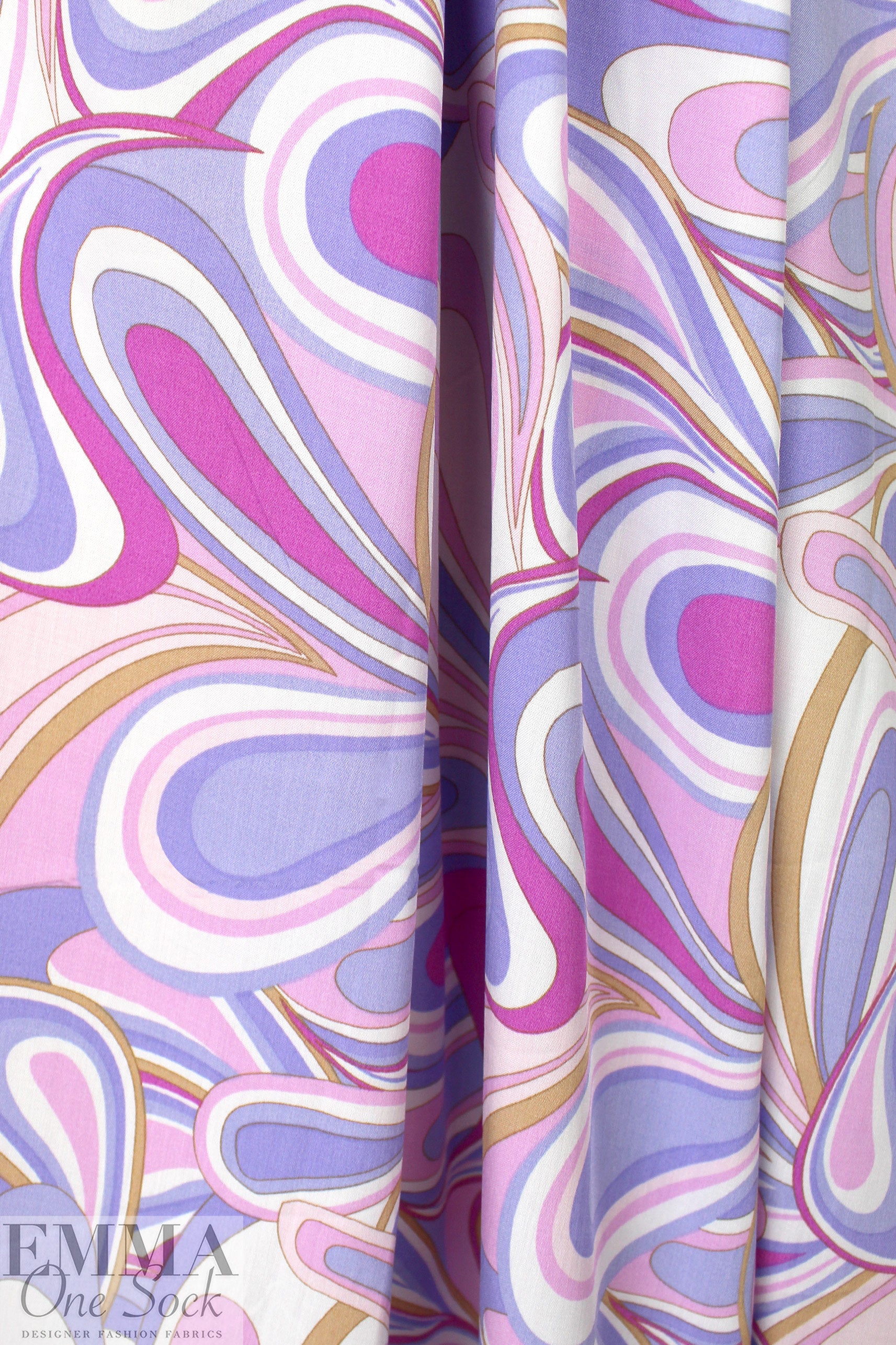 'marbled paper' rayon challis woven - grape/orchid 1.5 yd