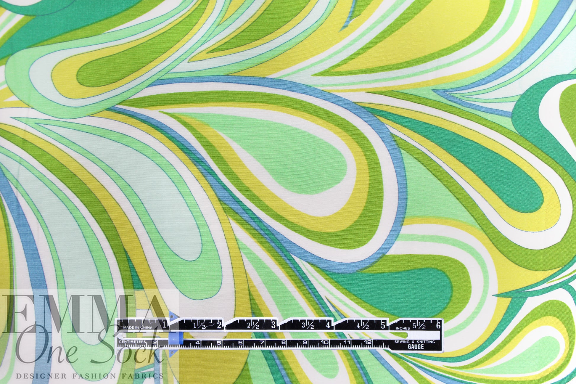 'marbled paper' rayon challis woven - olive/spring green 2 yds
