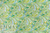'marbled paper' rayon challis woven - olive/spring green 2 yds