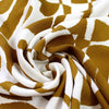 block print style rayon poplin - dijon brown/soft white 1.75 yd