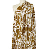 block print style rayon poplin - dijon brown/soft white 1.75 yd