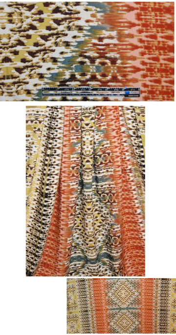 NY designer ikat ombre graphic drapey visc. woven