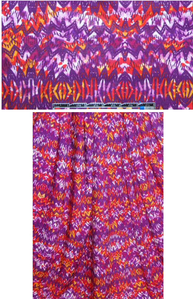 NY designer totem graphic drapey visc. woven 1.45 yds