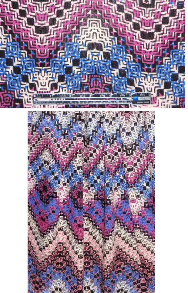 NY designer chevron graphic drapey visc. woven