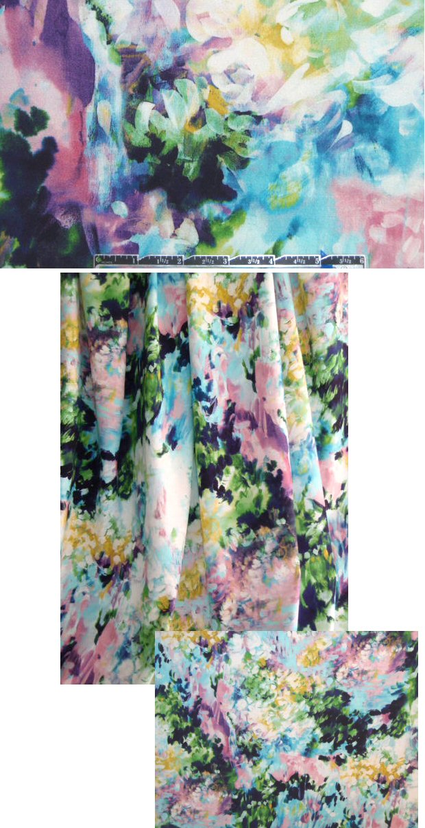 NY designer Monet floral viscose/lycra stretch woven