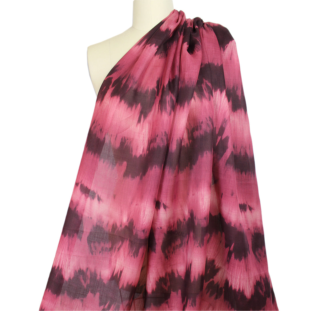 Italian D+G 'boho dye' ramie voile - raspberry/sangria .5 yds