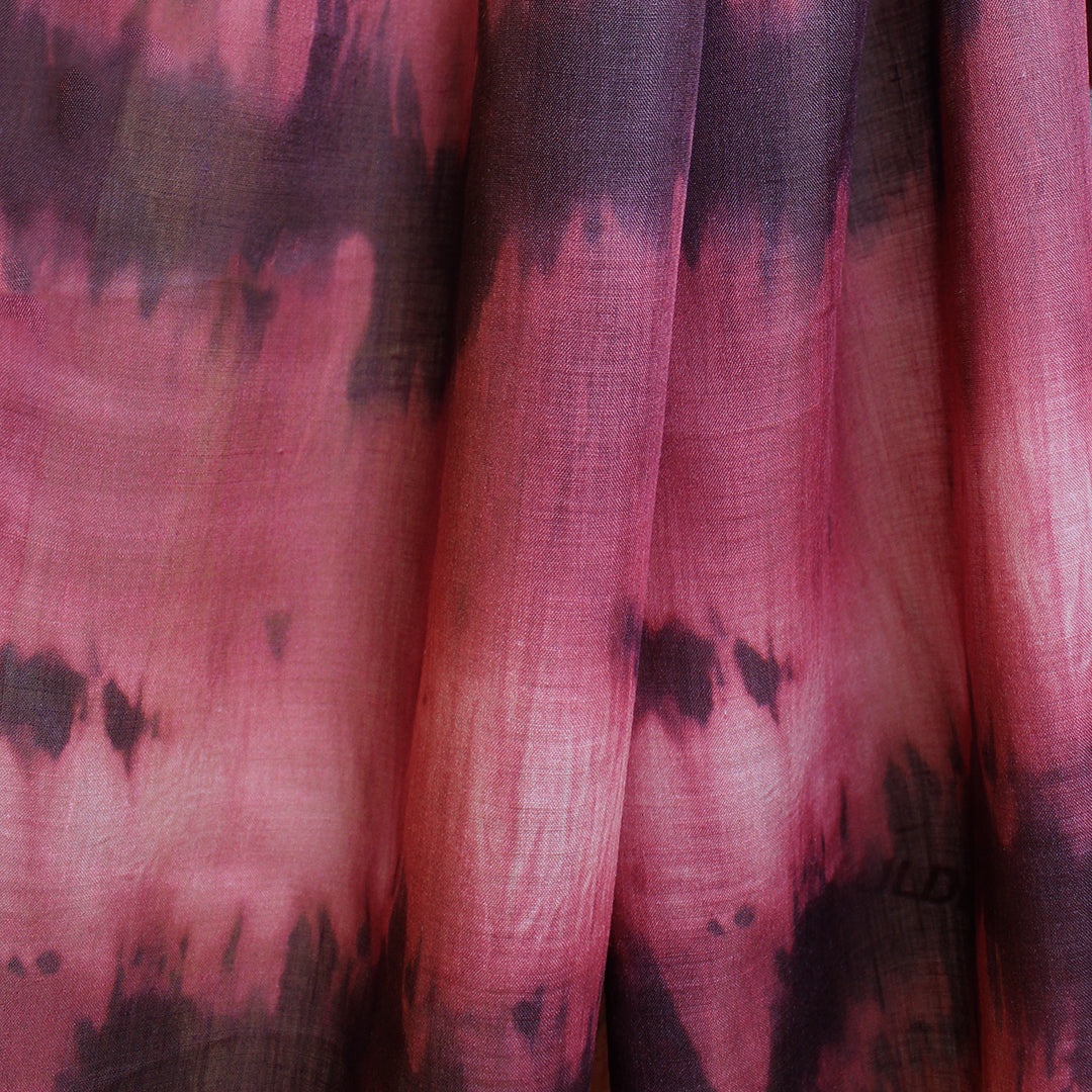 Italian D+G 'boho dye' ramie voile - raspberry/sangria .5 yds