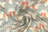 CA designer roosters graphic sheer viscose crepe 1.25 yds