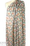 CA designer roosters graphic sheer viscose crepe 1.25 yds