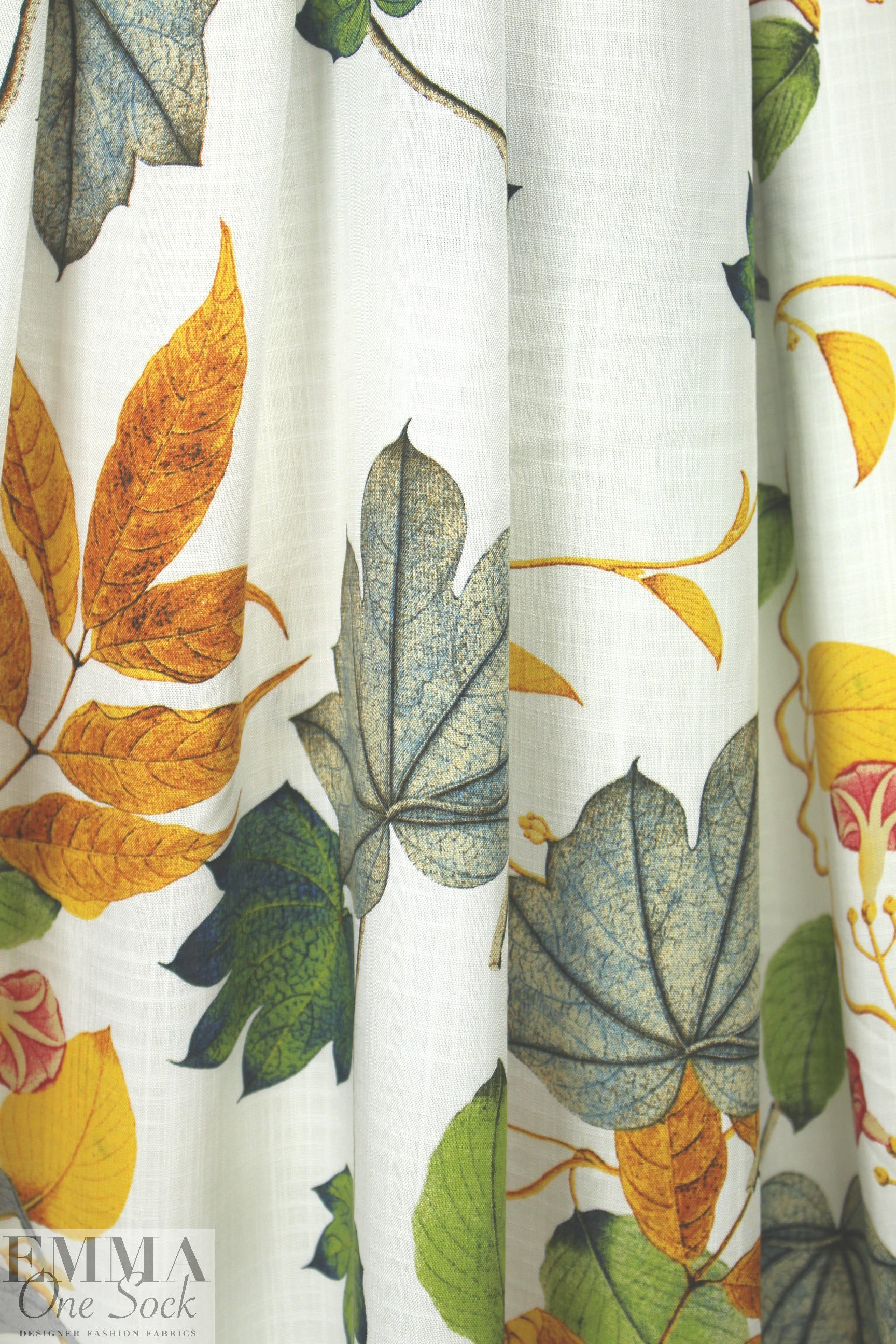linen-look rayon woven - botanical beauty one 1.75 yds