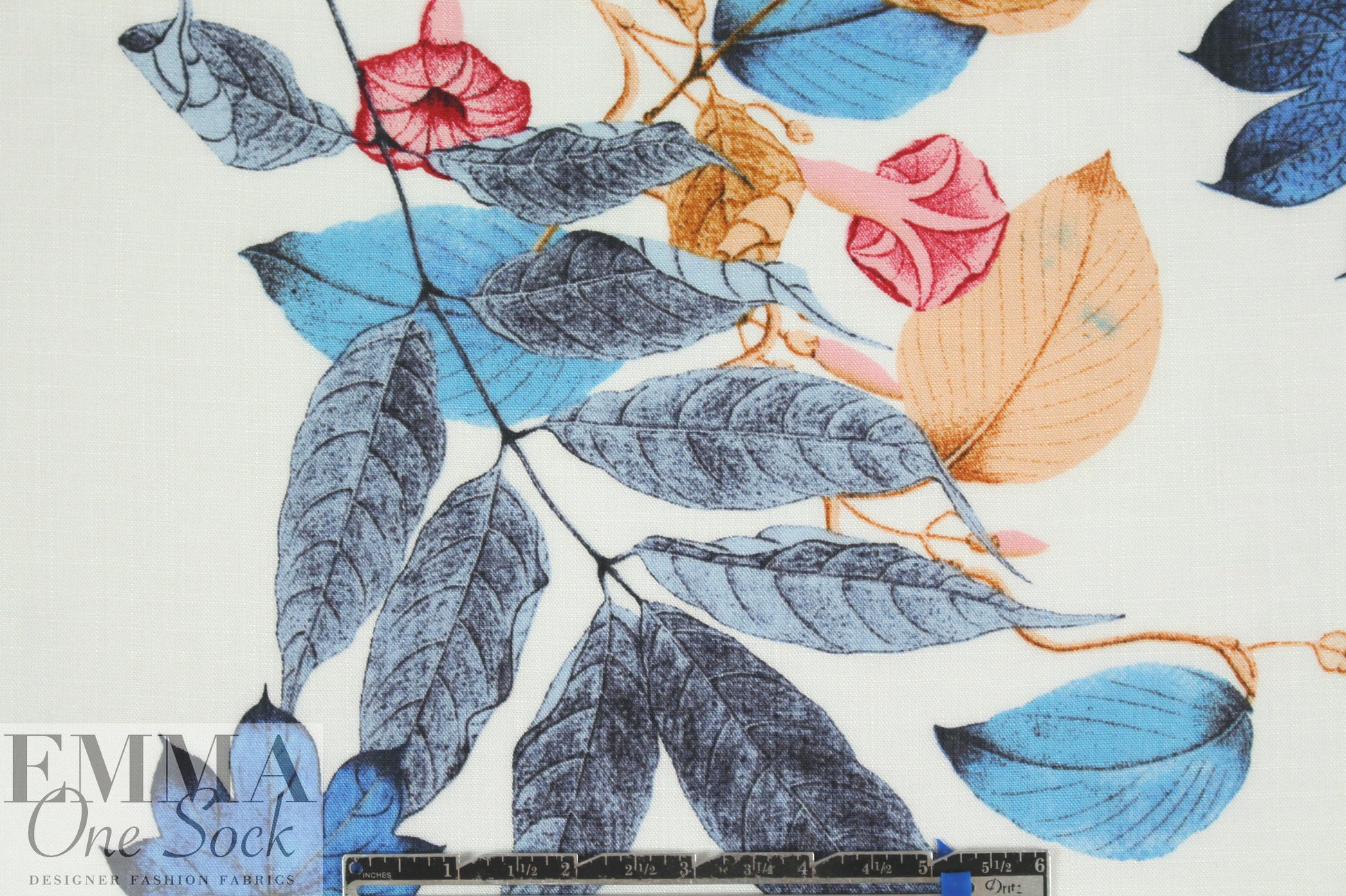 linen-look rayon woven - botanical beauty two 1.5 yd