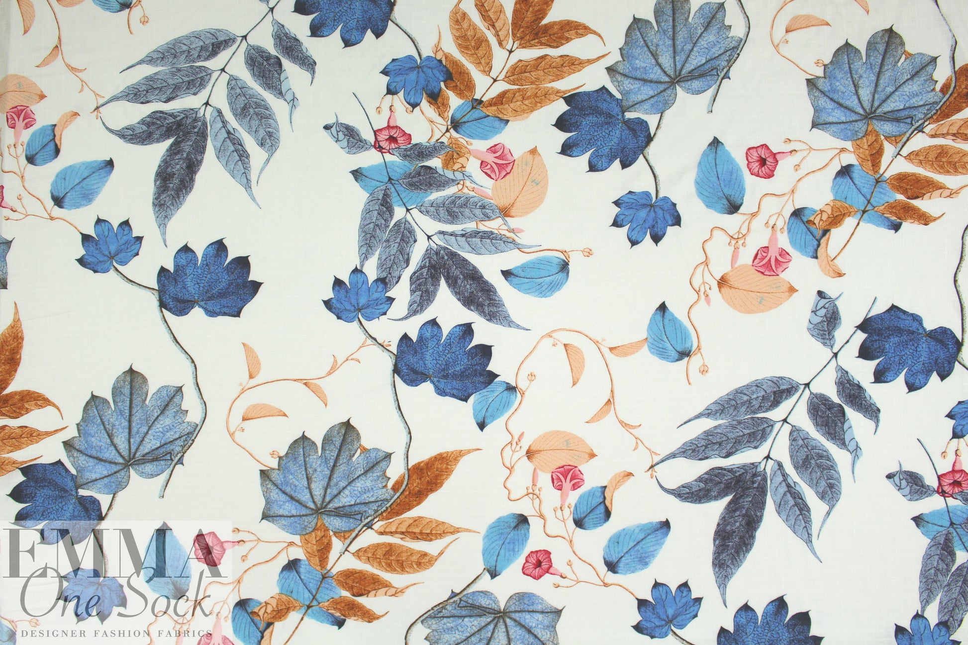 linen-look rayon woven - botanical beauty two 1.875 yd